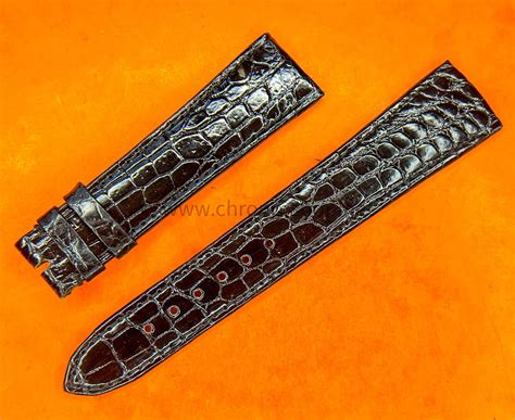 genuine rolex 15mm black crocodile band bracelet strap for cellini